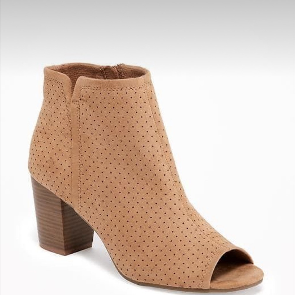 Old Navy perforated peep toe booties